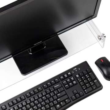 Mind Reader Clear Acrylic Monitor Stand for Ergonomic Comfort