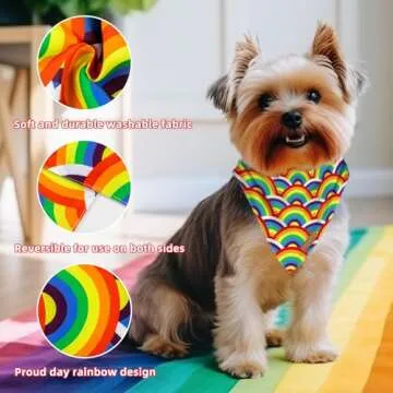 Pride Rainbow Dog Bandanas 2-Piece Set for All Breeds