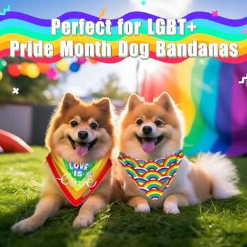 Pride Rainbow Dog Bandanas 2-Piece Set for All Breeds