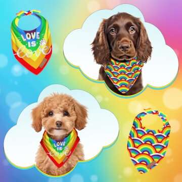 Pride Rainbow Dog Bandanas 2-Piece Set for All Breeds