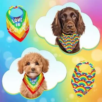 Pride Rainbow Dog Bandanas 2-Piece Set for All Breeds