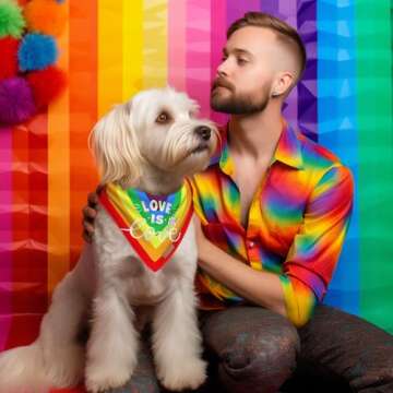 Pride Rainbow Dog Bandanas 2-Piece Set for All Breeds