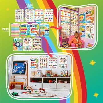 Sproutbrite Educational Posters for Toddlers - Classroom Posters - Playroom Decor - Daycare Classroo...