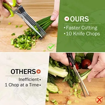 X-Chef Multipurpose 5 Blade Herb Scissors for Efficient Cutting