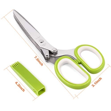 X-Chef Multipurpose 5 Blade Herb Scissors for Efficient Cutting