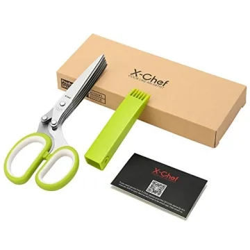 X-Chef Multipurpose 5 Blade Herb Scissors for Efficient Cutting