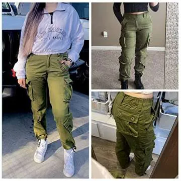Stylish Women's Cotton Cargo Pants with 8 Pockets