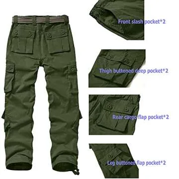 Stylish Women's Cotton Cargo Pants with 8 Pockets