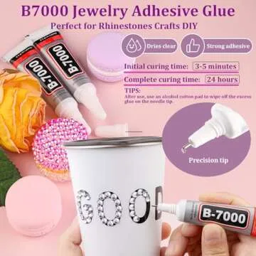 25000Pcs Resin Rhinestones with Tweezers for Crafting, Silver Clear Flatback Gems, Bedazzling Crystal with 3Pcs 10ml B7000 Jewelry Glue for DIY Crafts Clothing Tumblers Shoes Fabric Nail Art