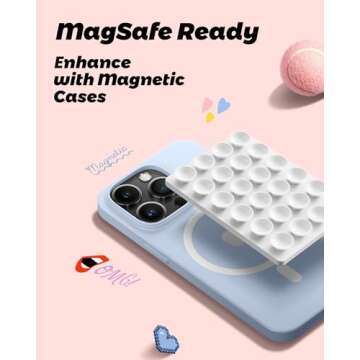 amBand Magnetic Suction Cell Phone Mount, Sticky Grip Double Sided Mirror Window for iPhone Case, Gy...