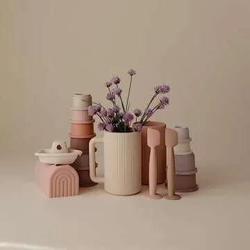 mushie Baby Bath Rinse Cup | 100% Food Grade Silicone | Wash Rinser Cup For Kids (Shifting Sand)