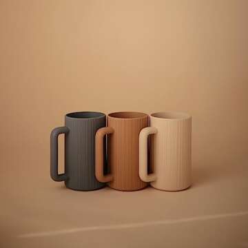 mushie Baby Bath Rinse Cup | 100% Food Grade Silicone | Wash Rinser Cup For Kids (Shifting Sand)