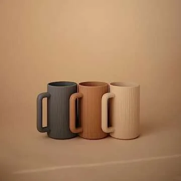 mushie Baby Bath Rinse Cup | 100% Food Grade Silicone | Wash Rinser Cup For Kids (Shifting Sand)