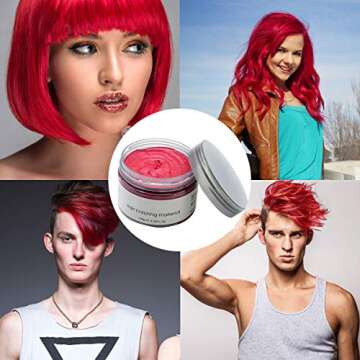 Permotary Hair Color Wax Styling Cream Mud, Temporary Hair Dye Wax Great for Party, Cosplay, Hallowe...