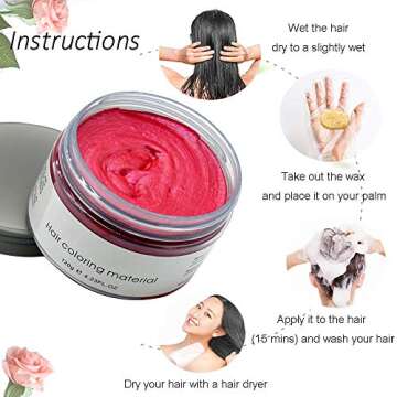 Permotary Hair Color Wax Styling Cream Mud, Temporary Hair Dye Wax Great for Party, Cosplay, Halloween,Fancy Dress, 4.23 OZ (Red)