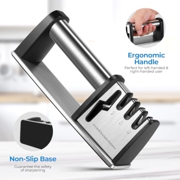 4-in-1 Knife Scissors Sharpener Stainless Steel Manual