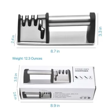 4-in-1 Knife Scissors Sharpener Stainless Steel Manual