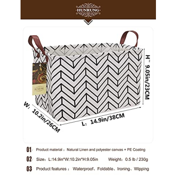 Cute HUNRUNG Rectangle Storage Bin for Home & Playroom