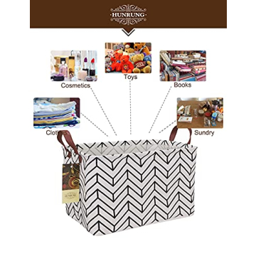 Cute HUNRUNG Rectangle Storage Bin for Home & Playroom