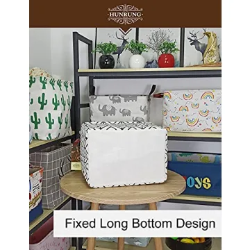 Cute HUNRUNG Rectangle Storage Bin for Home & Playroom