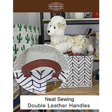 Cute HUNRUNG Rectangle Storage Bin for Home & Playroom