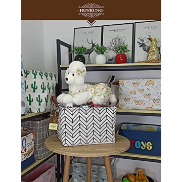 Cute HUNRUNG Rectangle Storage Bin for Home & Playroom