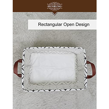 Cute HUNRUNG Rectangle Storage Bin for Home & Playroom