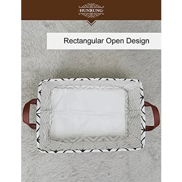 Cute HUNRUNG Rectangle Storage Bin for Home & Playroom