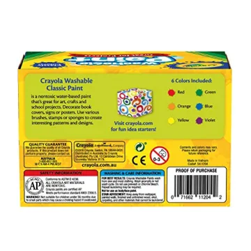 Crayola Washable Kids Paint - Safe, Fun & Vibrant Colors