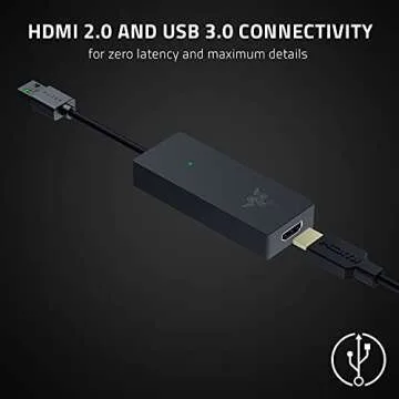 Razer Ripsaw X - USB Capture Card with 4K Camera Connection for Full 4K Streaming (4K 30FPS Capture, HDMI 2.0, USB 3.0, Plug and Play, Streaming Software Compitable, Compact Form Factor) Black