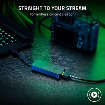 Razer Ripsaw X - USB Capture Card with 4K Camera Connection for Full 4K Streaming (4K 30FPS Capture, HDMI 2.0, USB 3.0, Plug and Play, Streaming Software Compitable, Compact Form Factor) Black