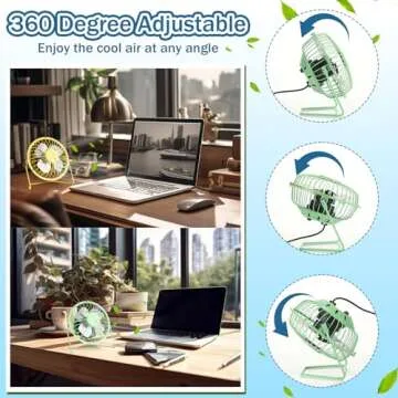 Glooglitter USB Fan 4" Compact and Powerful Personal Fan