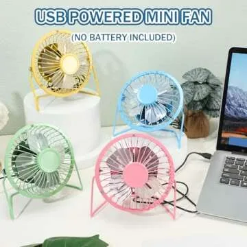 Glooglitter USB Fan 4" Compact and Powerful Personal Fan