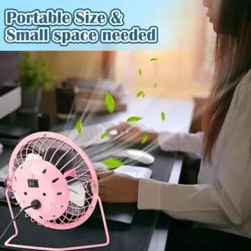 Glooglitter USB Fan 4" Compact and Powerful Personal Fan