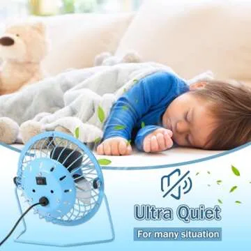 Glooglitter USB Fan 4" Compact and Powerful Personal Fan