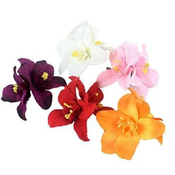 ericotry 5PCS Double Orchid Flower Hair Clip Bohemian Flower Orchid Hairpin for Women and Girls Brid...