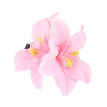 ericotry 5PCS Double Orchid Flower Hair Clip Bohemian Flower Orchid Hairpin for Women and Girls Bridal Wedding Beach Party Hair Accessories