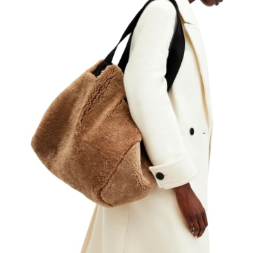 Shop AllSaints IZZY Reversible Shearling Tote, Brown