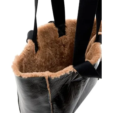 Shop AllSaints IZZY Reversible Shearling Tote, Brown