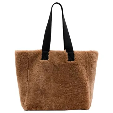 Shop AllSaints IZZY Reversible Shearling Tote, Brown