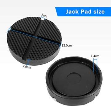 Partol Universal Floor Jack Rubber Pad Adapter for Vehicle Maintenance