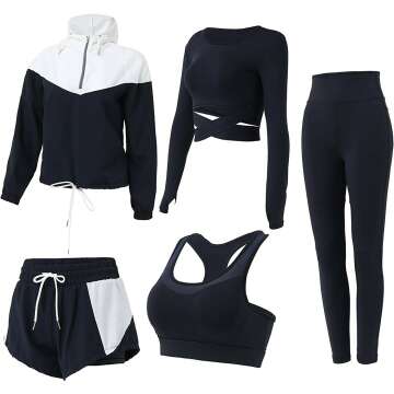 Inmarces Women's 5 PCS Yoga & Activewear Sets