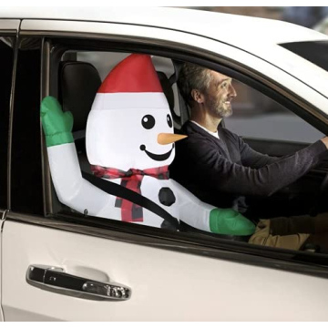 Gemmy Inflatable Snowman Car Decoration for Holiday Fun