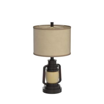 AIDENOEY Lantern Table Lamp Set with Nightlight & USB Ports