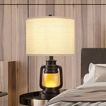 AIDENOEY Lantern Table Lamp Set with Nightlight & USB Ports