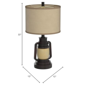 AIDENOEY Lantern Table Lamp Set with Nightlight & USB Ports