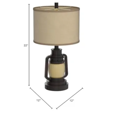 AIDENOEY Lantern Table Lamp Set with Nightlight & USB Ports