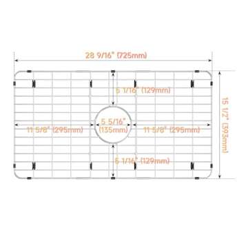 jkxoo 28.56'' x 15.5'' Sink Protectors for Kitchen Sink, Stainless Steel Sink Grid, Sink Grids for B...