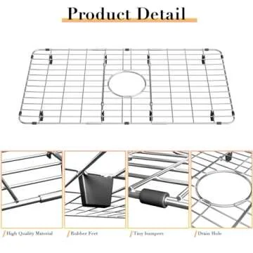 Durable Stainless Steel Sink Protector for Kitchens