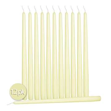 Hyoola Tall Taper Candles - 10 Inch Ivory Dripless, Unscented Dinner, Paraffin Wax with Cotton Wicks...